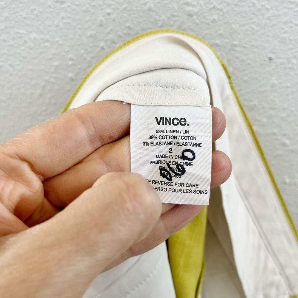 VINCE Linen Blend Low Rise Bermuda Size 2 - Picture 6 of 7